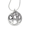 Sterling Silver Circle Heart Cz Baguette Pendant