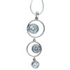 Sterling Silver Dangle Circular Cz Pendant