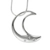Sterling Silver Crescent Cz Moon Pendant