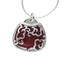 Sterling Silver Maroon Handbag Pendant