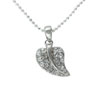 Sterling Silver Cz Studded Leaf Pendant