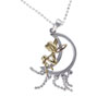 Sterling Silver Fairy On Moon Pendant