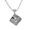 Sterling Silver Square And Circular Cz Pendant