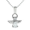 Sterling Silver Cz Angel Pendant