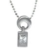 Sterling Silver Rectangle Cz Cushion Pendant