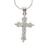 Sterling Silver Studded Cz Cross Pendant