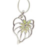 Sterling Silver Green Cz Leaf Pendant