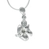 Sterling Silver Cz Daisy Pendant