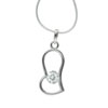 Sterling Silver Elongated Heart Cz Pendant