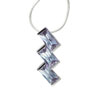 Sterling Silver Staggered Rectangle Cz Pendant