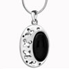 Sterling Silver Oval Faux Onyx Cushion Pendant