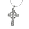 Sterling Silver Cz Studded Cross Pendant