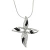 Sterling Silver Black And Cz Accented Cross Pendant