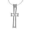 Sterling Silver Thin Cz Cross Pendant