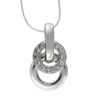 Sterling Silver Twin Cz Hoop Pendant