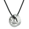 Stainless Steel Spinning Top In Circle Pendant