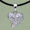 Crystal Heart  925   Sterling   Silver   Pendant  PD_ST494_X04