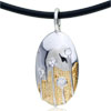 Oval Golden Corn 925 Sterling Silver  Pendant 