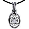Crystal In Oval  925   Sterling   Silver   Pendant 