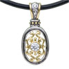 Crystal Flower 925 Sterling Silver With Golden Pendant