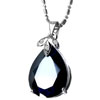 Pure Black Drop With Little Leaf Pendant