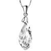April Birthstone Clear Crystal Leaf Sterling Silver Wedding Pendants Sterl...
