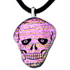 Pink Murano Glass Skull With Black Eyes Pendants
