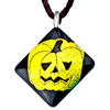 Black Murano Glass With Yellow Pumpkin Pendants