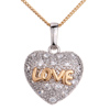 18K Gold Plated  Silver Tone  Clear White Crystal Heart Love Pendant  ... 