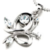 925 Sterling Silver Clear White Crystal Diamond Accent Butterfly Pendant N...