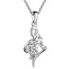 Heart And Flower Shape Sterling Silver Pendant