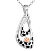 925 Sterling Silver Topaz Yellow Crystal Black Dots Drop Pendant Necklace ...