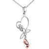 Heart Shape With November Yellower Crystal Pendant Sterling Silver
