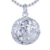 Blossom Hollow Carved Ball Pendant Sterling Silver