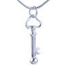  Silver   Heart  Pattern Key Pendant  Sterling 