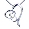  Silver   Heart  In  Heart  Pendant  Sterling 