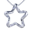 Silver Waved  Star  Pendant Sterling