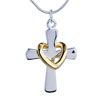 Golden Heart And  Cross   Pendant 