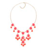 Rose Pink Semi Precious Stone Dangle Pendant Bubble Bib Statement Necklace...