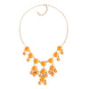 Bright Yellow Semi Precious Stone Dangle Pendant Bubble Bib Statement Neck...