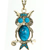18K Gold Plated Vintage Turquoise Owl Pendant Turquoise Necklace