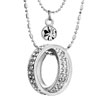 Clear Diamond Accent Drop Cz Ring Circle Pendant Necklace 18"