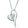 Clear Diamond Accent Artistic Heart Love Pendant Necklace 18"