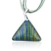 Green Triangular Fused Dichroic Glass Pendant