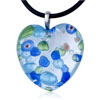 Dichroic Glass Blue And Green Speckle Heart Murano Pendant