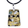 Dichroic Glass White Black And Golden Spots Rectangle Murano Pendant
