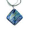 Blue And Yellow Cloud Dichroic Glass Pendant