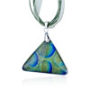 Peacock Blue Triangular Dichroic Glass Pendant