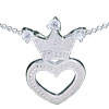 Heart And Crown 925 Sterling Silver Pendant