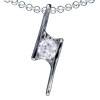 Z Shaped Crystal 925 Sterling Silver Pendant